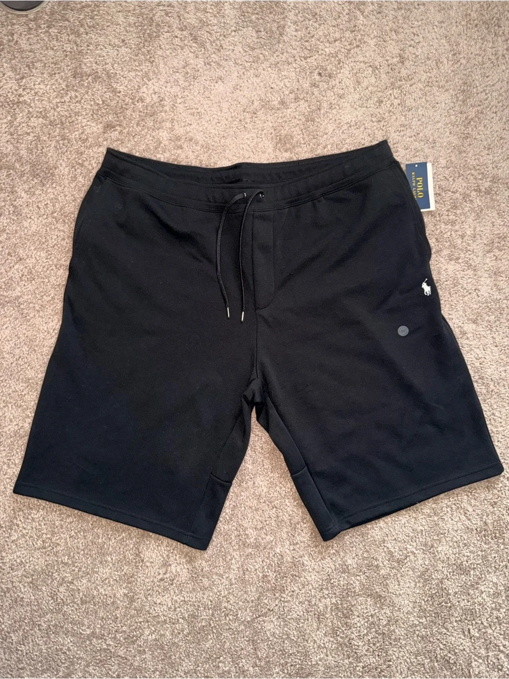 Polo by Ralph Lauren Black Knit Athletic Drawstring Shorts